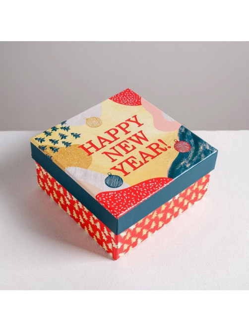 Набор подарочных коробок 6 в1 Happy new year, 10×10×6 - 20×20×11 см, Новый год