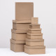 Набор коробок квадратных 10 в 1 крафт,24.5×24.5×11.5 - 6.5×6.5×4 см,