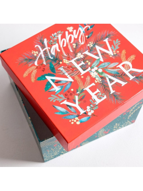 Набор подарочных коробок 6 в1 Happy new year, 10×10×6 - 20×20×11 см, Новый год