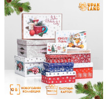 Набор коробок подарочных 10 в 1 «Чудесного Нового года», 30×19×11.5 - 11×6×4 см