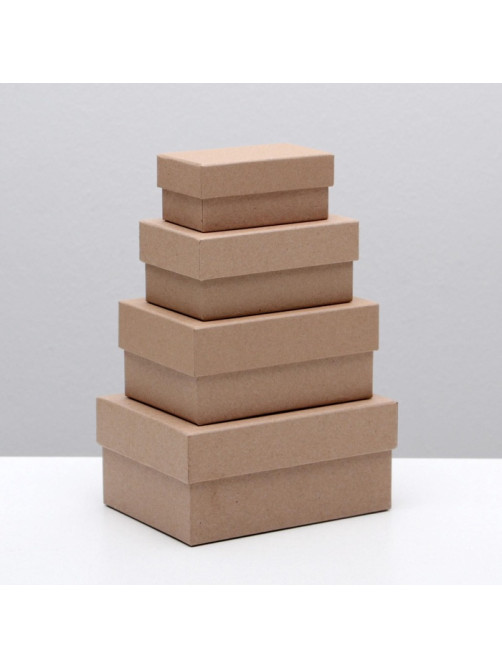 Набор коробок 4 в 1 «Крафт однотонный», 15×11×7 - 9×5×4 см