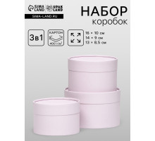 Набор подарочных коробок 3 в 1, завальцованные «Пастельный»,16×10.14×9.13×8.5 см