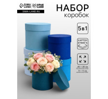 Набор круглых коробок 5 в 1, «Малахит», 20×20×20 - 11×11×11 см