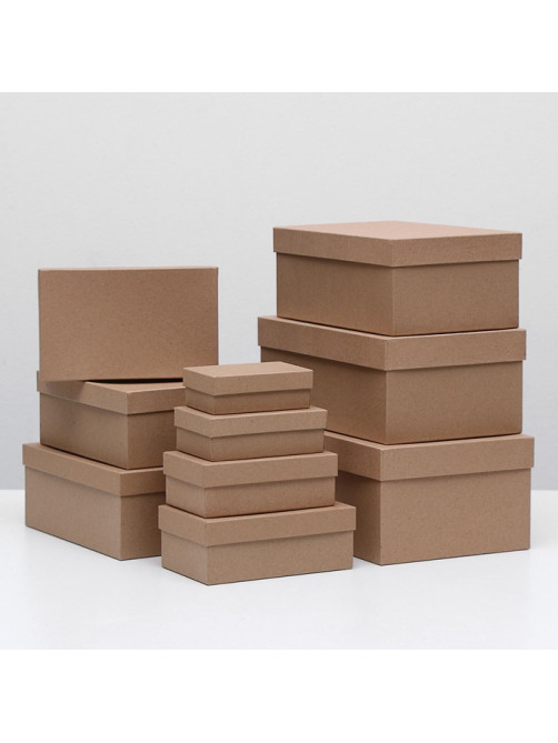 Набор коробок 10 в 1 «Крафт однотонный», 30.5×20×13 - 12×6.5×4 см