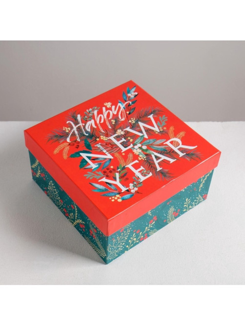 Набор подарочных коробок 6 в1 Happy new year, 10×10×6 - 20×20×11 см, Новый год
