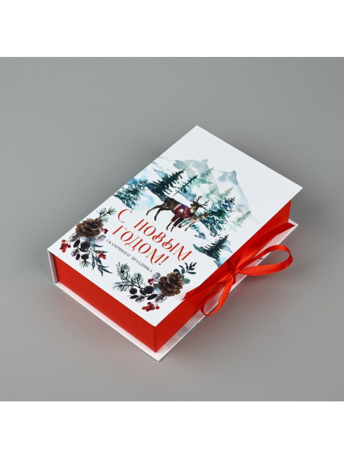 Коробка - книга новогодняя «С Новым годом», 20×12.5×5 см