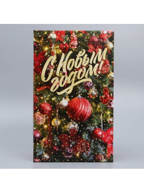 Коробка новогодняя подарочная «Ёлочные игрушки», 32.5×20×12.5 см