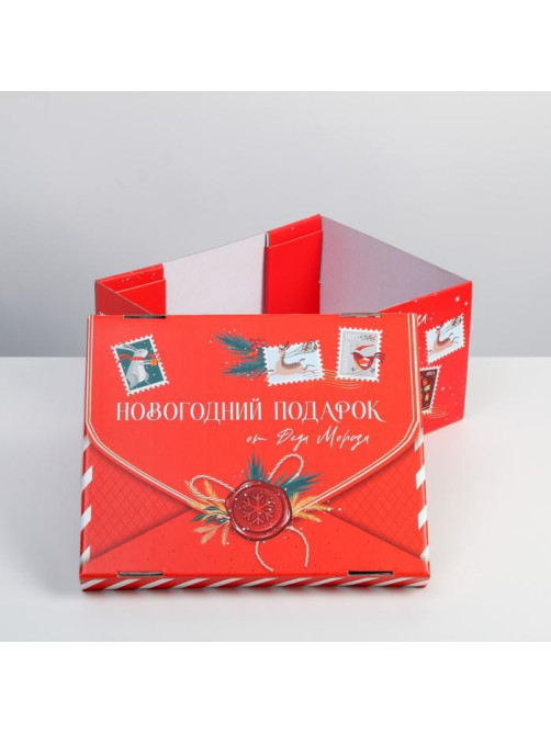 Коробка подарочная новогодняя складная «Новогодний подарок», 31×25.5×16 см, Новый год