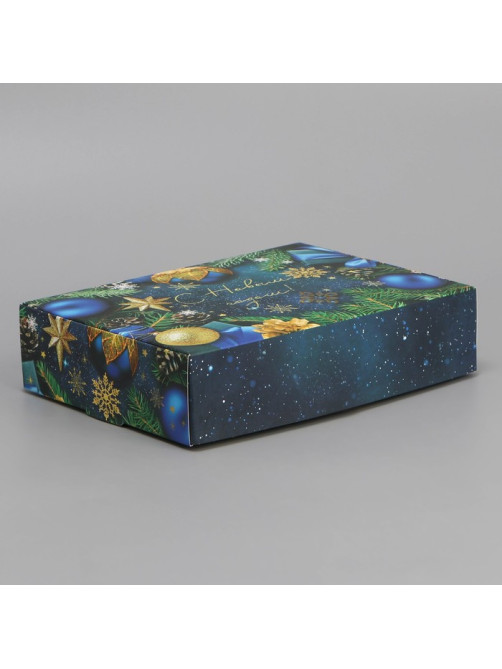 Коробка подарочная новогодняя складная «С Новым годом», 21×15×5 см