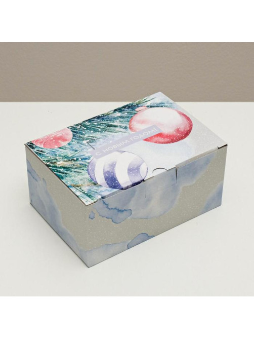 Коробка подарочная новогодняя складная «С Новым годом», 22×15×10 см