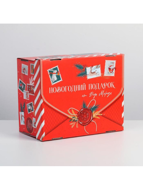 Коробка подарочная новогодняя складная «Новогодний подарок», 31×25.5×16 см, Новый год