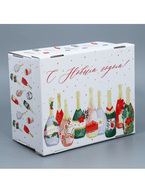 Коробка подарочная новогодняя складная «С Новым годом», 31×25.5×16 см