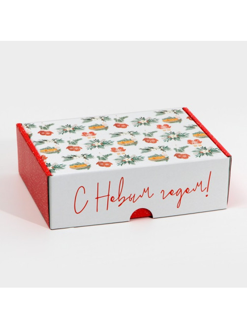 Коробка подарочная новогодняя складная «С Новым годом», 30.5×22×9.5 см