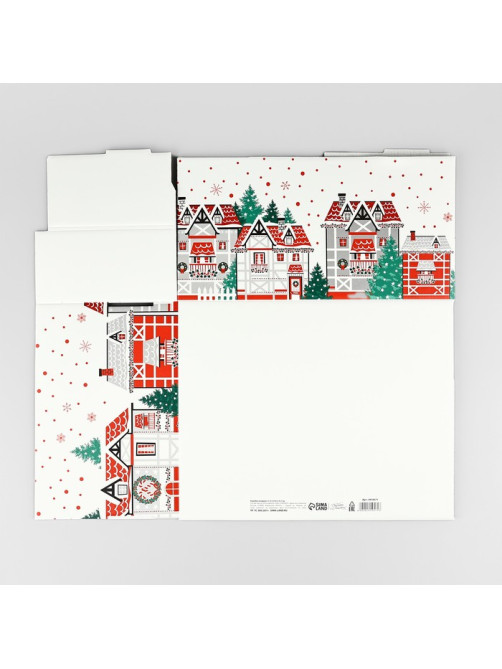 Коробка подарочная новогодняя складная Sweet home, 31.2×25.6×16.1 см, Новый год