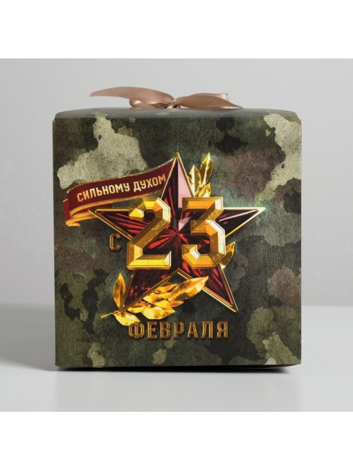 Коробка подарочная складная, упаковка, «23 февраля», 18×18×18 см