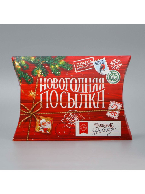 Коробка новогодняя складная фигурная «Новогодняя посылка», 26×19×4 см
