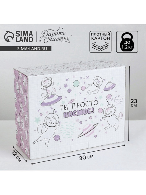 Коробка‒пенал, упаковка подарочная, «Ты просто космос», 30×23×12 см