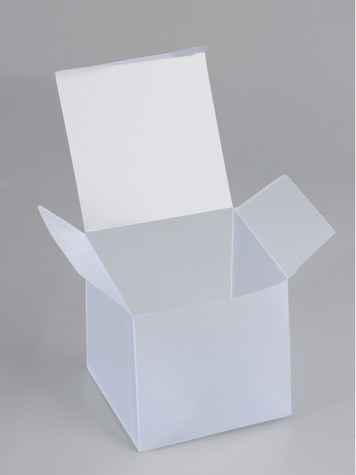 Складная прозрачная коробка из PVC, для упаковки подарков, матовая 10×10×10 см