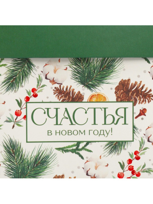 Коробка подарочная новогодняя складная «Счастья в Новом году», 10×10×10 см