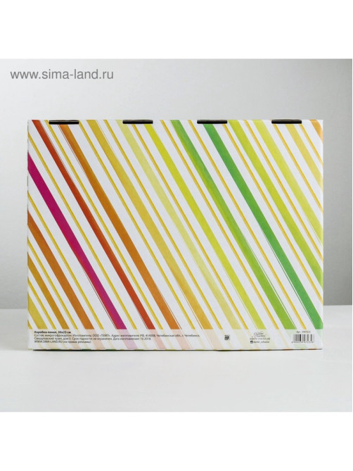 Коробка‒пенал, упаковка подарочная, «С Днём рождения», 30×23×12 см