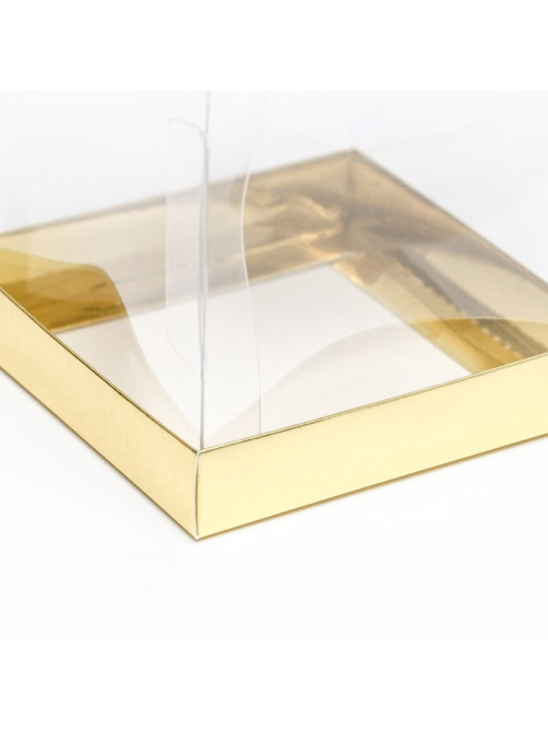 Коробка с PVC Мини «Золото» для цветов и подарков, 10×10×12 см
