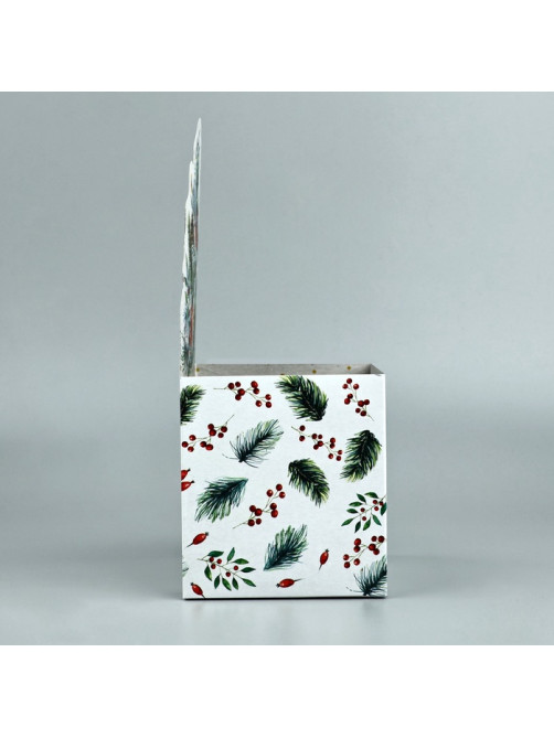 Коробка новогодняя для мини-букетов «С Новым годом», 12×17×10 см