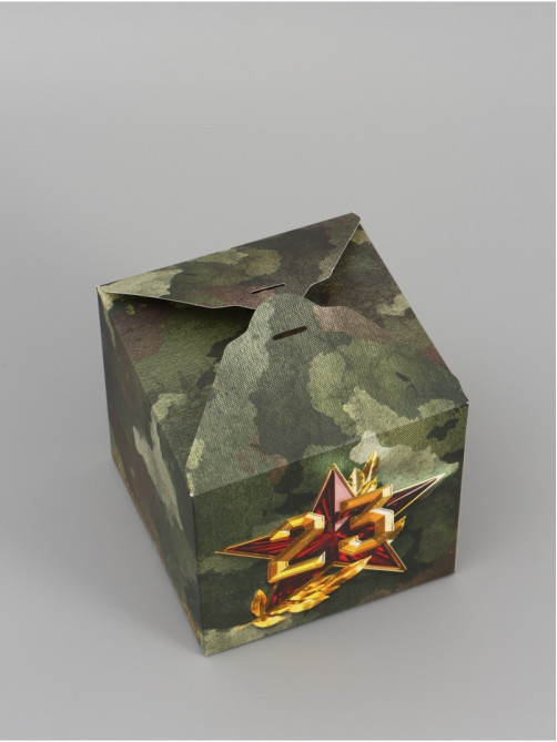 Коробка подарочная складная, упаковка, «23 февраля», 12×12×12 см