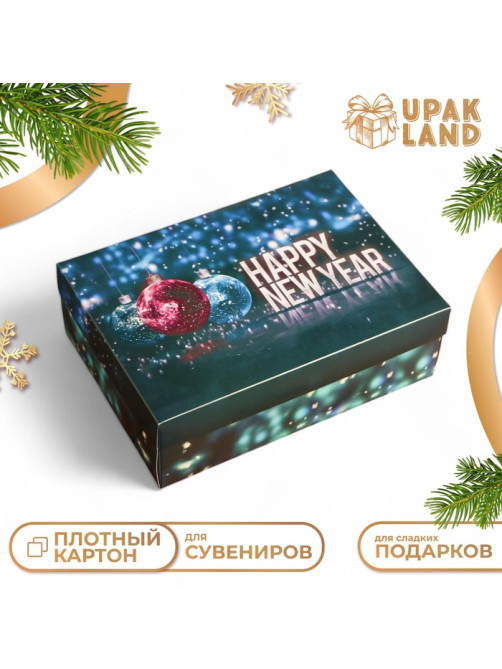 Подарочная коробка, сборная «Новогодняя ночь», 24×17×8 см
