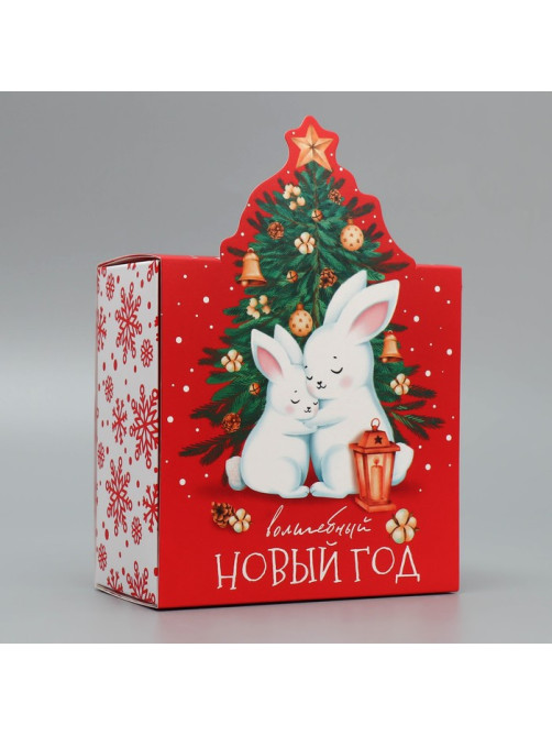 Подарочная коробка новогодняя складная «Волшебный Новый год», 15×15×8 см