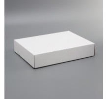 Коробка сборная, без печати, крышка - дно «белая» без окна 30.5×24×6.1 см