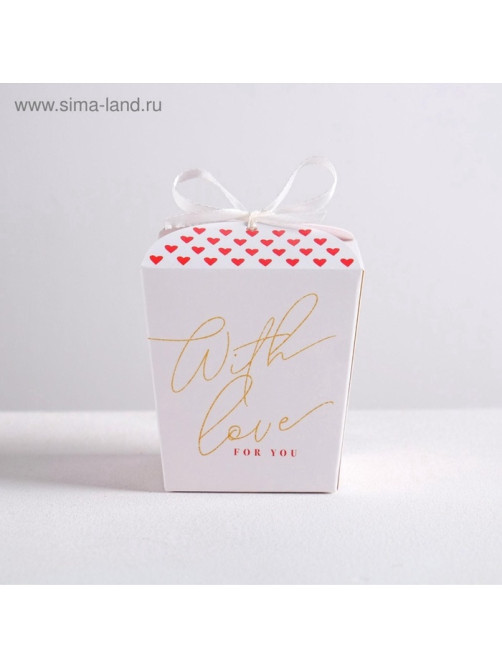 Коробка бонбоньерка With love, 7.5×8×7.5 см