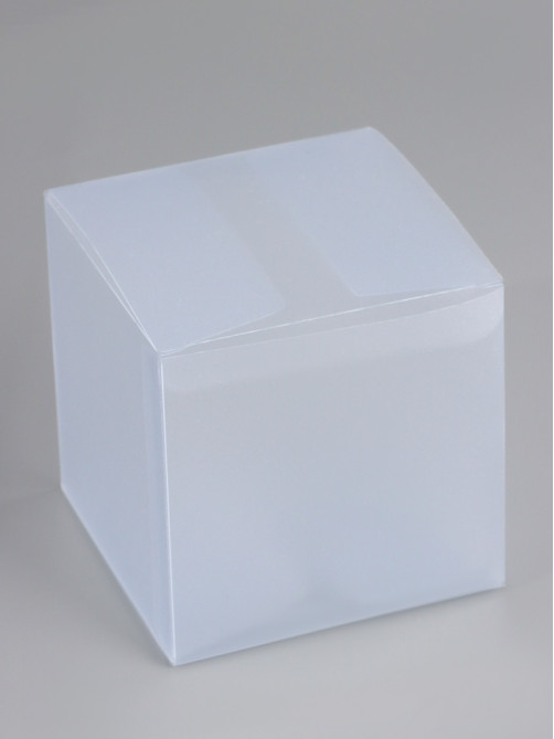 Складная прозрачная коробка из PVC, для упаковки подарков, матовая 10×10×10 см