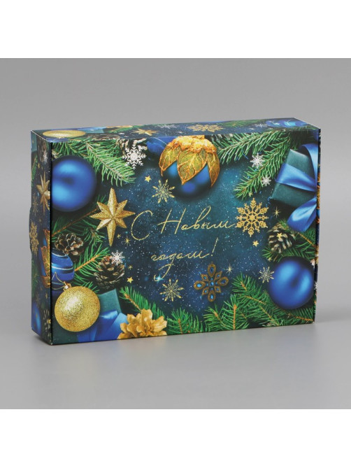 Коробка подарочная новогодняя складная «С Новым годом», 21×15×5 см