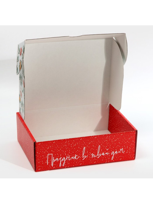 Коробка подарочная новогодняя складная «С Новым годом», 30.5×22×9.5 см