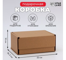Коробка самосборная, крафт 22×16.5×10 см
