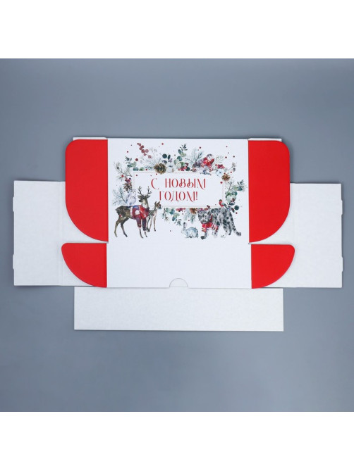Коробка подарочная новогодняя складная «С Новым годом», 30.5×22×9.5 см