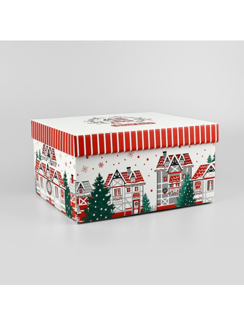 Коробка подарочная новогодняя складная Sweet home, 31.2×25.6×16.1 см, Новый год