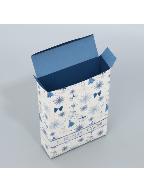 Коробка подарочная новогодняя складная «Новогодний бант», 21×15×5 см
