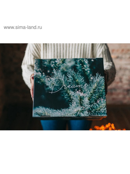 Коробка подарочная новогодняя складная Dreams, 31×25.5×16 см