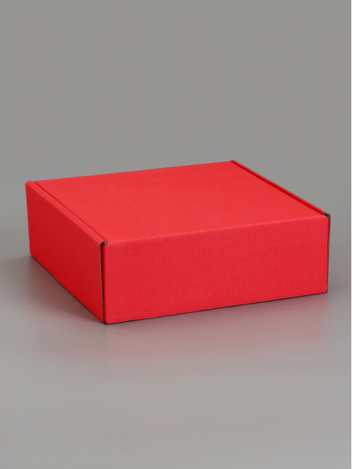 Коробка самосборная, красная, для подарков, хранения и отправки посылок, 23×23×8 см