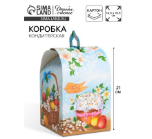 Коробка кондитерская складная, упаковка на Пасху «Вкусный Кулич», 16.5×14.5×21 см