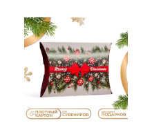Коробка складная, подарочная новогодняя Merry christmas 11×8×2 см