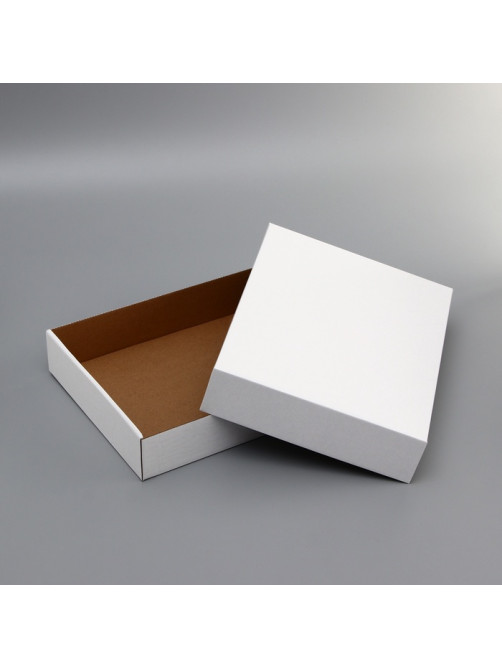 Коробка сборная, без печати, крышка - дно «белая» без окна 30.5×24×6.1 см