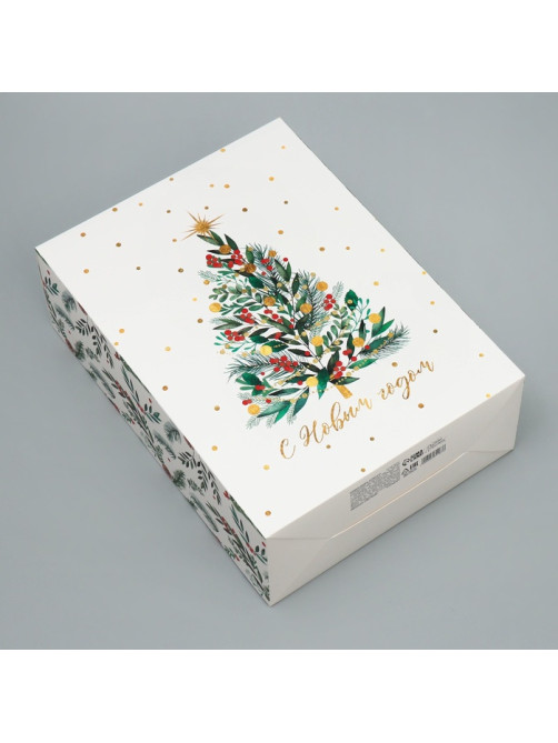 Коробка подарочная новогодняя складная «С Новым годом», 22×30×10 см