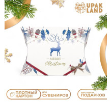 Коробка складная, подарочная новогодняя Merry christmas 15×11×3 см