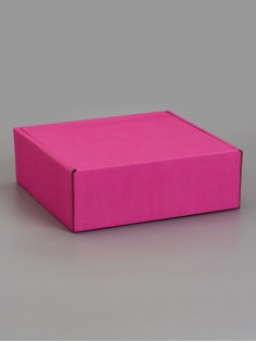 Коробка самосборная, розовая, для подарков, хранения и отправки посылок, 23×23×8 см