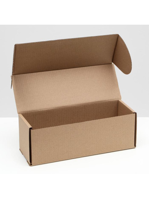 Коробка складная под бутылку, без печати, бурая 12×33.6×12 см