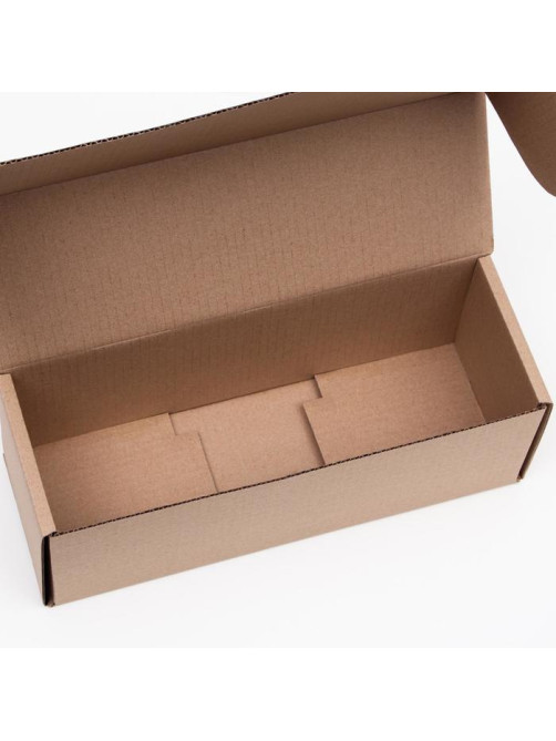 Коробка складная под бутылку, без печати, бурая 12×33.6×12 см