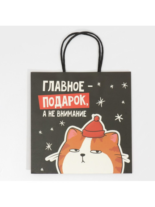 Пакет подарочный новогодний «Счастье», 22×22×11 см