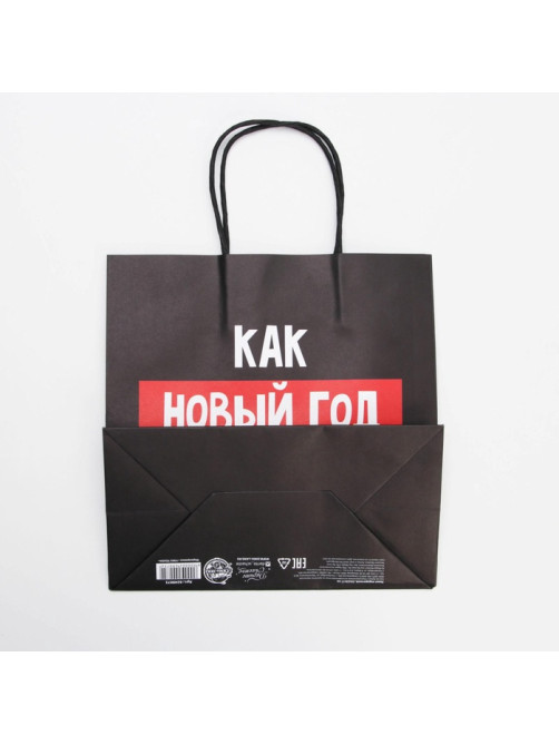 Пакет подарочный новогодний «Так тебе и надо», 22×22×11 см